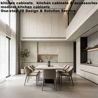 Système d'organisation de rangement mural intégré en contreplaqué blanc moderne, armoires de cuisine modulaires multifonctionnelles