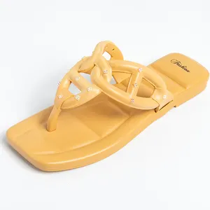 2023 mùa hè trang trí dép của phụ nữ New Bow Clip Toe Dép mặc thời trang bán buôn Fancy Flip Flop cho nữ