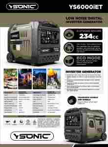 YSONIC 6kw inverter generatorLarge <b>Power</b> Portable Silent Inverter <b>generator</b> quiat YS6000I portable efi <b>generator</b> - Product Image 4