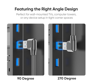 Câble adaptateur de charge <span class=keywords><strong>USB</strong></span> <span class=keywords><strong>mini</strong></span> mâle à <span class=keywords><strong>mini</strong></span> <span class=keywords><strong>USB</strong></span> B 5 broches mâle, coudé à 90 degrés, 1,64 pied - Product Image 4