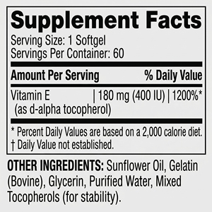 Suplemento Antioxidante al por Mayor, Cápsulas Blandas de <span class=keywords><strong>Vitamina</strong></span> E, 60 Piezas, Apto para Uso Diario Personal y Familiar - Product Image 5