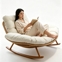 Fauteuil à bascule double pour adulte, idéal pour chambre, salon, balcon – Confort et détente assurés