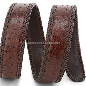 <span class=keywords><strong>Ceinture</strong></span> de luxe faite à la main de haute qualité en cuir noir et marron avec cuir d'autruche, <span class=keywords><strong>ceinture</strong></span> de 3,5 <span class=keywords><strong>cm</strong></span> de largeur, <span class=keywords><strong>105</strong></span> <span class=keywords><strong>cm</strong></span> de longueur, en vente - Product Image 3