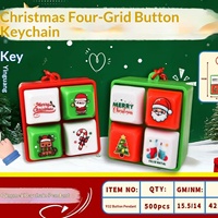 Porte-clés Fidget Clavier 4 Touches Activées par Bouton, Jouet Clicker avec Lumière LED et Son, Anti-Stress, Pendentif Clavier pour Sac à Dos de Noël