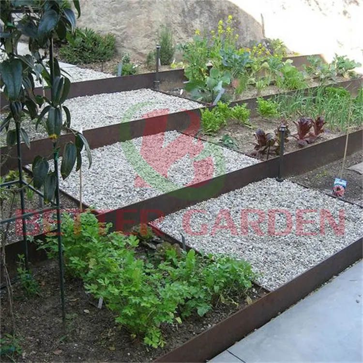 Palisade çit çim corten çelik saksı çim bahçe sınır kenar