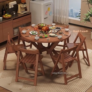 Farshatti Hiện Đại Trung Quốc Phong Cách Rắn Gỗ Gấp Bàn Ăn Mới Đứng Có Thể Gập Lại Bên Bảng Cho Hộ Gia Đình Nhỏ Hoặc Căn Hộ - Product Image 5