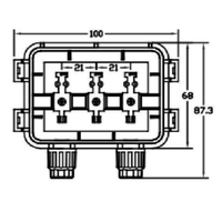 Boîte de jonction photovoltaïque pour panneau solaire, étanche, ignifuge, PPO IP65, 1000V, 8-15A, modèle FB JB