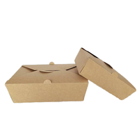 Boîte d'emballage alimentaire en papier kraft jetable haut de gamme Logo personnalisé Sushi Burgers Lait à emporter Solution de stockage à prix économique