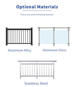 Barandillas de <span class=keywords><strong>Terraza</strong></span> de Aluminio y Vidrio para Exteriores, Diseño de Rejilla Elegante, Barandillas de Balcón de 6 Pies, Resistentes a la Corrosión y al Agua - Product Image 2