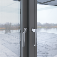 Fenêtre fixe moderne en aluminium à rupture de pont thermique, sur mesure, grande, du sol au plafond, pour balcon, triple vitrage isolant, écoénergétique