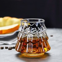 Tasse de Noël en verre borosilicaté transparent avec poignée pour café latte américain ou lait à usage domestique