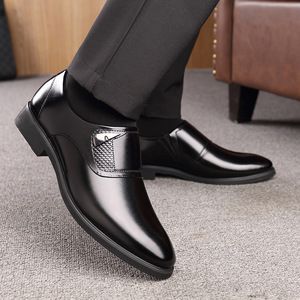 Mocasines de Cuero para Hombre, Punta Puntiaguda, Forro de Felpa, Transpirables, para Oficina, Carrera, Otoño, Zapatos de Vestir - Product Image 2