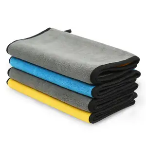 factory cheap price flush double-sided soft detailing washing cleaning drying cloth microfiber car wash towel