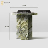 Yushi Group vert artistique table d'appoint marbre décor à la maison salon tables de luxe conception personnalisée tables console modernes