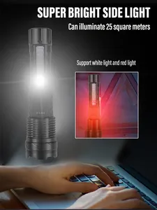 Aeternam 7Modes White Super Powerful Lazer Light P50 Zoomable Waterproof Rechargeable USB LED Tactical Torch Light Flashlights