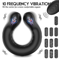 10 Modi Realistische Silikon-Vibrationsringe zur Verzögerung der Ejakulation Hodensack-Massage Sexspielzeug für Männer