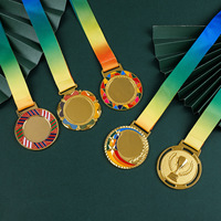 Médaille sportive en alliage de zinc avec logo personnalisé, gravure laser + impression numérique, or, argent, bronze, récompense pour tournoi, remise de diplôme