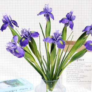 Flores de <span class=keywords><strong>IRIS</strong></span> moradas de un solo tallo, <span class=keywords><strong>Iris</strong></span> Artificial Floral de PU de tacto Real para decoración del hogar para Navidad y Año Nuevo - Product Image 2