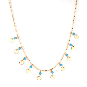 Nouveau design 2022, petit pendentif rond, bijoux exquis et populaires, acier inoxydable, pendentif plaqué or 18 carats, collier - Product Image 6