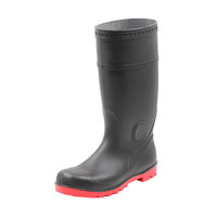 Bottes de sécurité antidérapantes en PVC, bottes de pluie, bottes en caoutchouc noires, bottes d'hiver unisexes pour adultes avec embout en acier, PVC plastique de haute qualité pour hommes