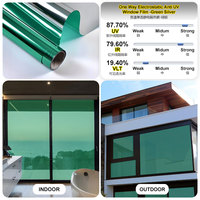 Película de Vinilo para Ventanas con Efecto Espejo Unidireccional Plateado, Control de Calor, Protección UV e Impermeable para Edificios