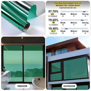 Película de Vinilo <span class=keywords><strong>para</strong></span> <span class=keywords><strong>Ventanas</strong></span> con Efecto <span class=keywords><strong>Espejo</strong></span> Unidireccional Plateado, Control de Calor, Protección UV e Impermeable <span class=keywords><strong>para</strong></span> Edificios - Product Image 5