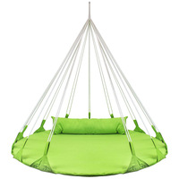 Nouvel arrivage Balançoire pour balcon, cour, villa extérieure, jardin, hamac rond vert, balançoire suspendue