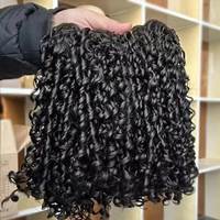 Extensiones de Cabello Humano Virgen 100% Sin Procesar, Rizado Pixie, de 16, 18 y 20 Pulgadas, con Doble Trama, para Mujer