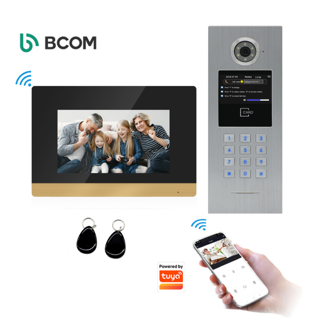 Cat 5 7 Inch Luxury Style Touch Screen Stainless Steel IP65 Waterproof Housing 1080P Hands-free Video Intercom Keypad Door Phone