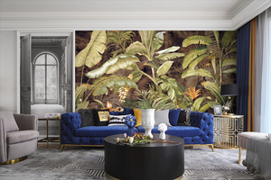 Papier peint <span class=keywords><strong>mural</strong></span> personnalisé imprimé en 3D avec des plantes tropicales, autocollants peints à la main, paysage naturel, <span class=keywords><strong>jungle</strong></span>, feuilles de bananier, murale - Product Image 2