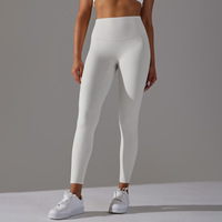 Geen schaamtegevoel, dubbelzijdig geschuurd, naakt, ademend, yoga cropped broek, hoge taille, heup peach, strakke sportfitnessbroek