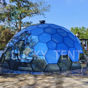 Marco de aleación de aluminio para exteriores, pared de vidrio <span class=keywords><strong>Real</strong></span>, 7m/8m, centros turísticos altos, diseño geodésico, casa de tienda de cúpula para acampar - Product Image 3