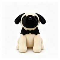 Boneka Anjing Pug Kustom, Mainan Hewan Peliharaan Lucu, Boneka Super Lembut Bersulam, Maskot Penghilang Stres, OEM ODM MOQ Rendah