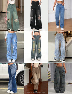 2025 vente chaude été décontracté XL <span class=keywords><strong>taille</strong></span> femmes jean respirant conception motif uni teint lavable fabrication expédié - Product Image 2