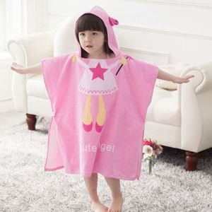 Serviette de plage poncho pour enfants à capuche en coton 100% personnalisée avec impression sur mesure, motif animal, bleu - Product Image 1