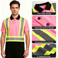 Polo de sécurité en polyester respirant et confortable avec poche poitrine, col polo, logo personnalisé, applications polyvalentes, classe 2