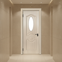 Porte intérieure en WPC imperméable avec fenêtre, design 2026, nouvelle collection Jiuyixing, pour chambre à coucher