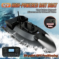 Bateau à appât télécommandé sans fil 12V haute vitesse et haute puissance, positionnement GPS 99 points, matériau ABS, charge utile de 2,5 kg