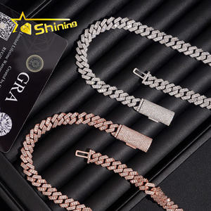 مجموعة متنوعة من الرغيف الفرنسي 8 جولة مثلجة VVS المويسانيت اختبار الماس سلسلة ربط كوبية قلادة الهيب هوب للرجال من الفضة الإسترلينية - Product Image 4