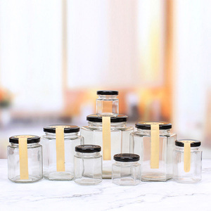 Putian lục giác lọ thủy tinh 45ml-730ml cho nước sốt mật ong mứt kẹo sô cô la thức ăn vật nuôi trong suốt niêm phong với nắp exw - Product Image 3