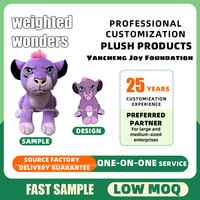 Peluche Lion lestée personnalisée, jouet musical thérapeutique anti-anxiété, animal en peluche certifié CE CPC, jouets doux lestés ODM