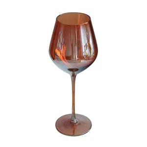 SUNYO setelan kacamata anggur berwarna tertiup tangan 6 kaca multiwarna bagus untuk semua jenis anggur dan kesempatan mewah