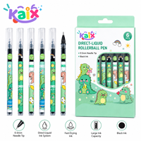 Stylo Roller Liquide Direct KAIX Haute Capacité, Faible MOQ, Pointe Aiguille 0,5 mm, Encre Noire, pour la Vente au Détail de Papeterie