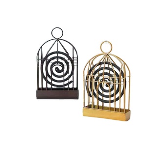 Porte-moustiquaire créatif en forme de cage à oiseaux, écologique, chromé or/noir, brûleur d'encens rétro, accessoires portables - Product Image 1
