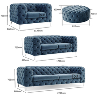 Sofá de 2 Plazas Estilo Nórdico para Sala de Estar, Tapizado en Terciopelo Verde Chesterfield, con Función Extensible, Mueble Modular para el Hogar