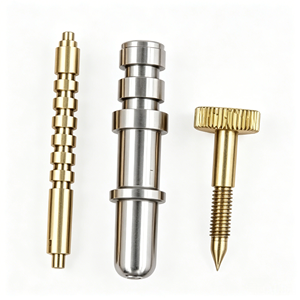 OEM Custom Multi <b>Step</b> Locating Guide Shaft Brass Knurled Thumb Screw CNC Turning Precision Instrument Shaft Parts - Product Image 4
