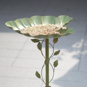 Açık geleneksel yeşil ücretsiz ayakta dökme demir ayaklı kuş banyosu tohum tepsisi bahçe Yard dekor - Product Image 5