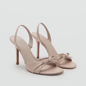 Wholesale Fashion Strappy Heeled Sandals with Bow Detail Open <b>Round</b> <b>Toe</b> slip on Stiletto <b>Heel</b> Sandals Femme Outdoor Shoes - Product Image 1