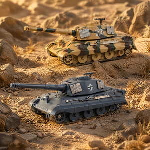 Vente en gros de jouets de char militaire en métal moulé sous pression, modèle de char en alliage avec son et lumière, tourelle rotative à 360° pour enfants - Product Image 2