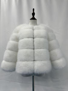 Jaket bulu sintetis pendek elegan wanita 2025 mantel bulu cerpelai musim dingin tebal hangat S-6XL ukuran bulu palsu hitam halus musim gugur musim dingin - Product Image 4